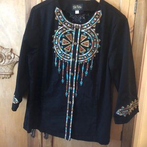 REDUCED Bob Mackie Wearable Art Shirt Jacket